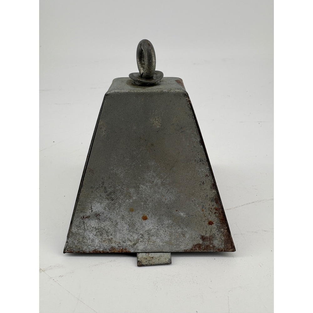 Vintage 1950s Galvanized Steel Cow Bell Rustic Farmhouse Decor 4.5" Cowbell